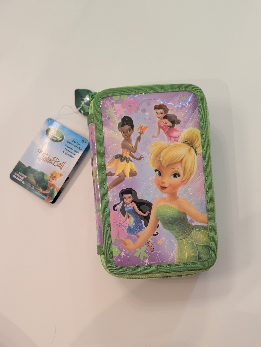 Disney Tinker Bell Fairy Zip Case - Green & Purple